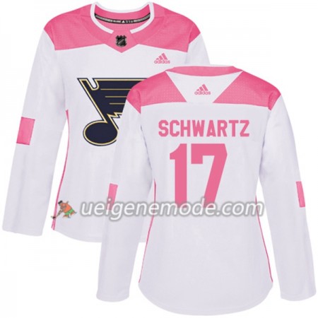 Dame Eishockey St. Louis Blues Trikot Jaden Schwartz 17 Adidas 2017-2018 Weiß Pink Fashion Authentic